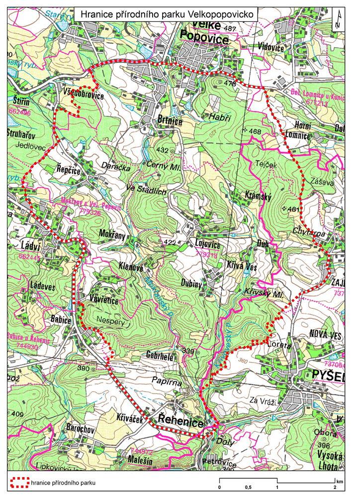 Velkopopovicko mapa Velkopopovicko mapa